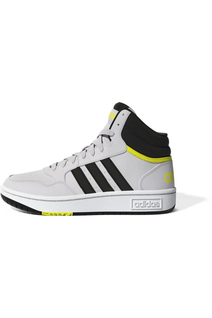 Adidas Hoops Mid 3.0 in FTWR WHITE/CORE BLACK/BEAM YELLOW
