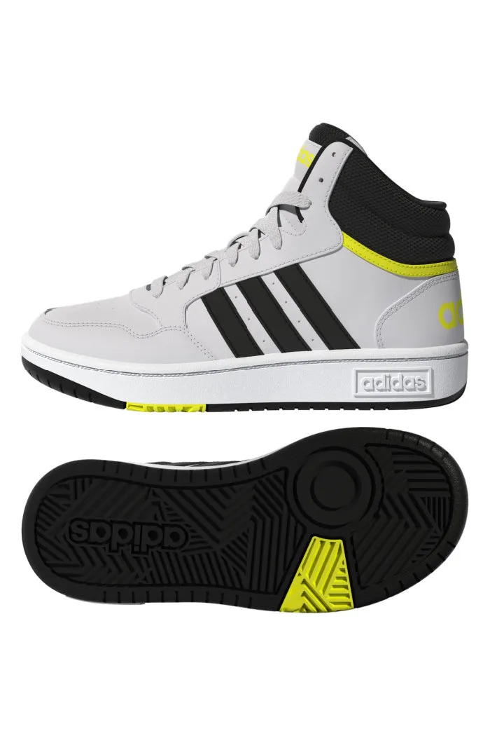 Adidas Hoops Mid 3.0 in FTWR WHITE/CORE BLACK/BEAM YELLOW