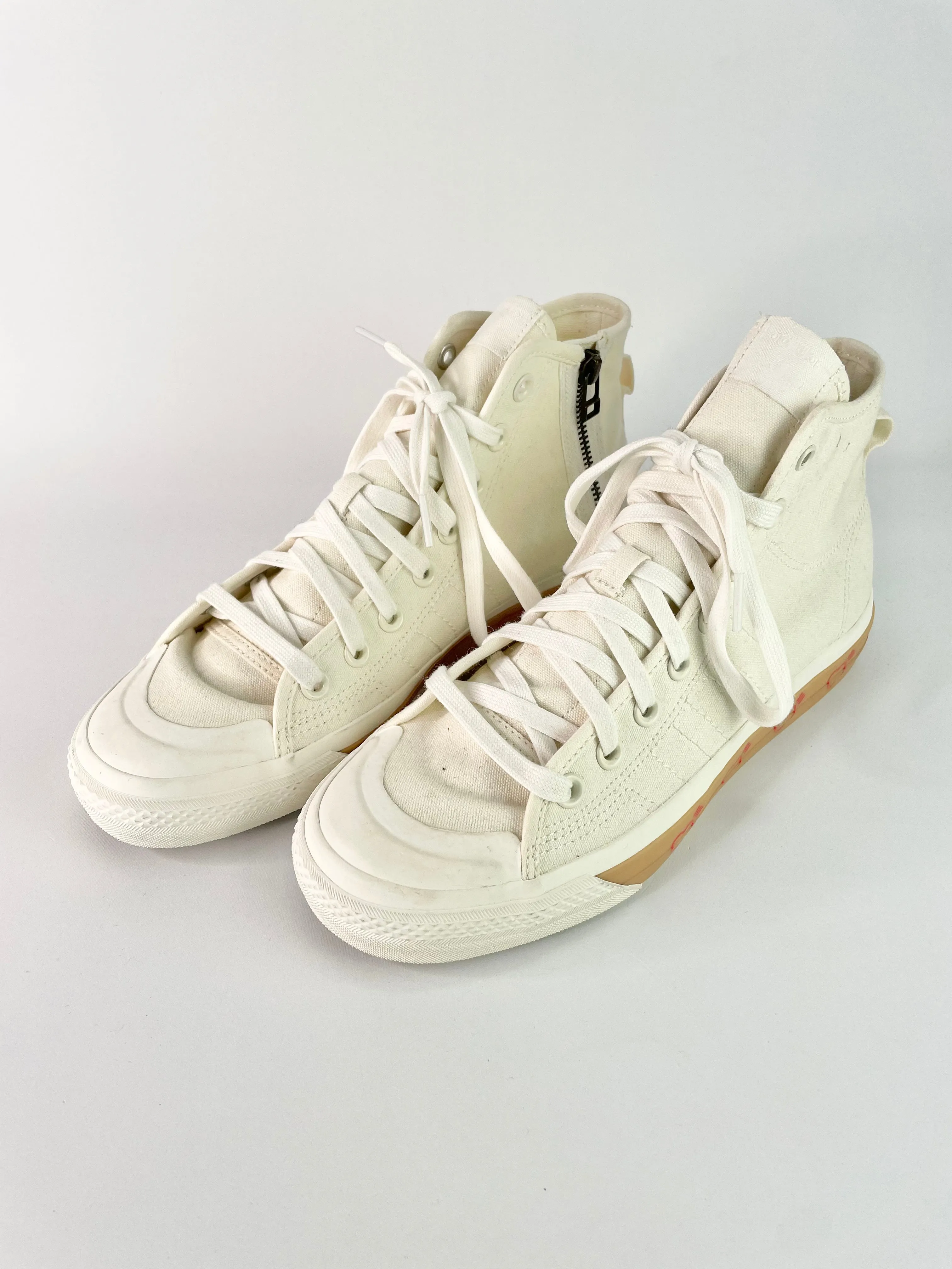 Adidas Nizza x Human Made Off-White High-Top Sneakers - EU41.5