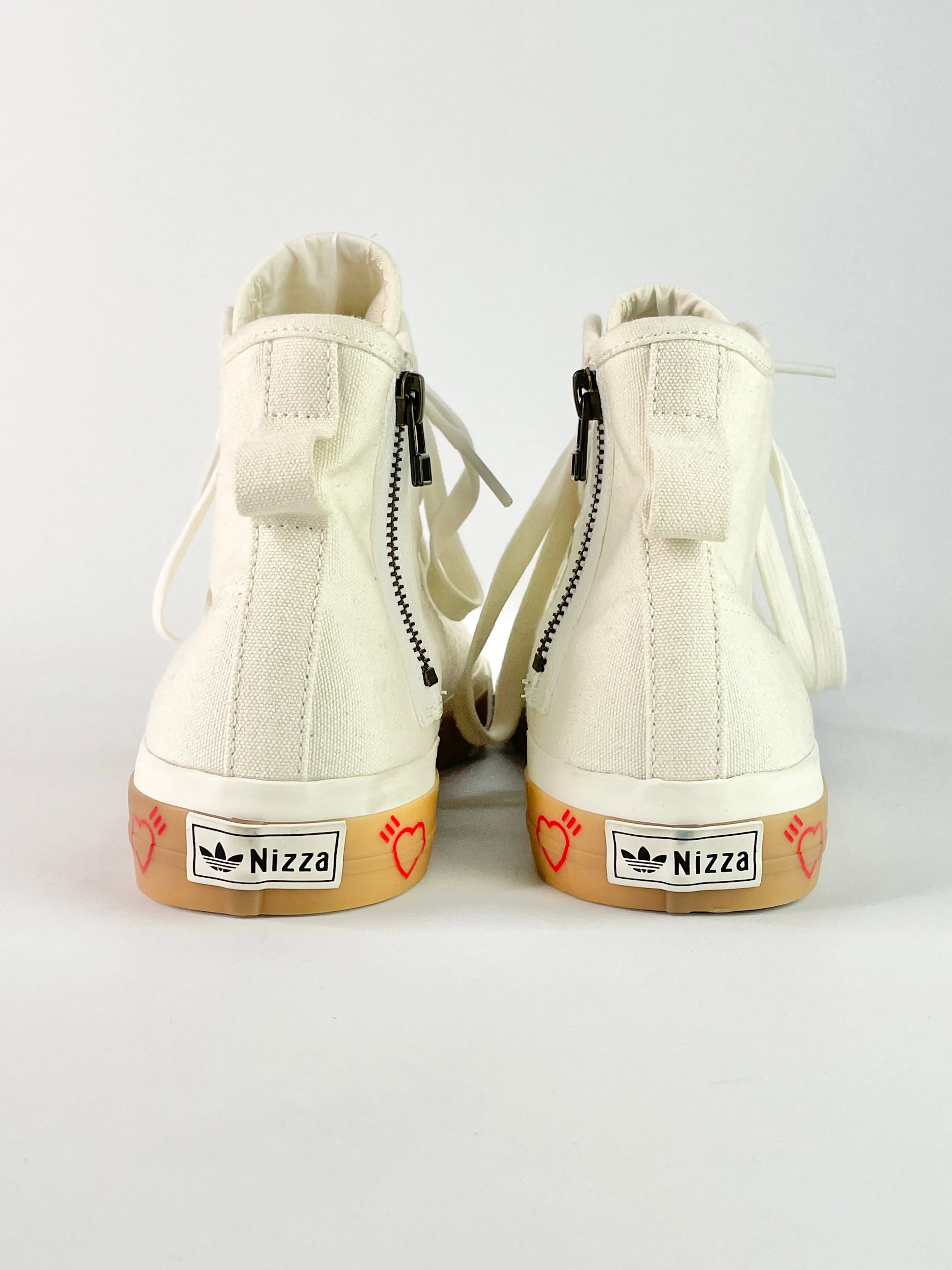 Adidas Nizza x Human Made Off-White High-Top Sneakers - EU41.5
