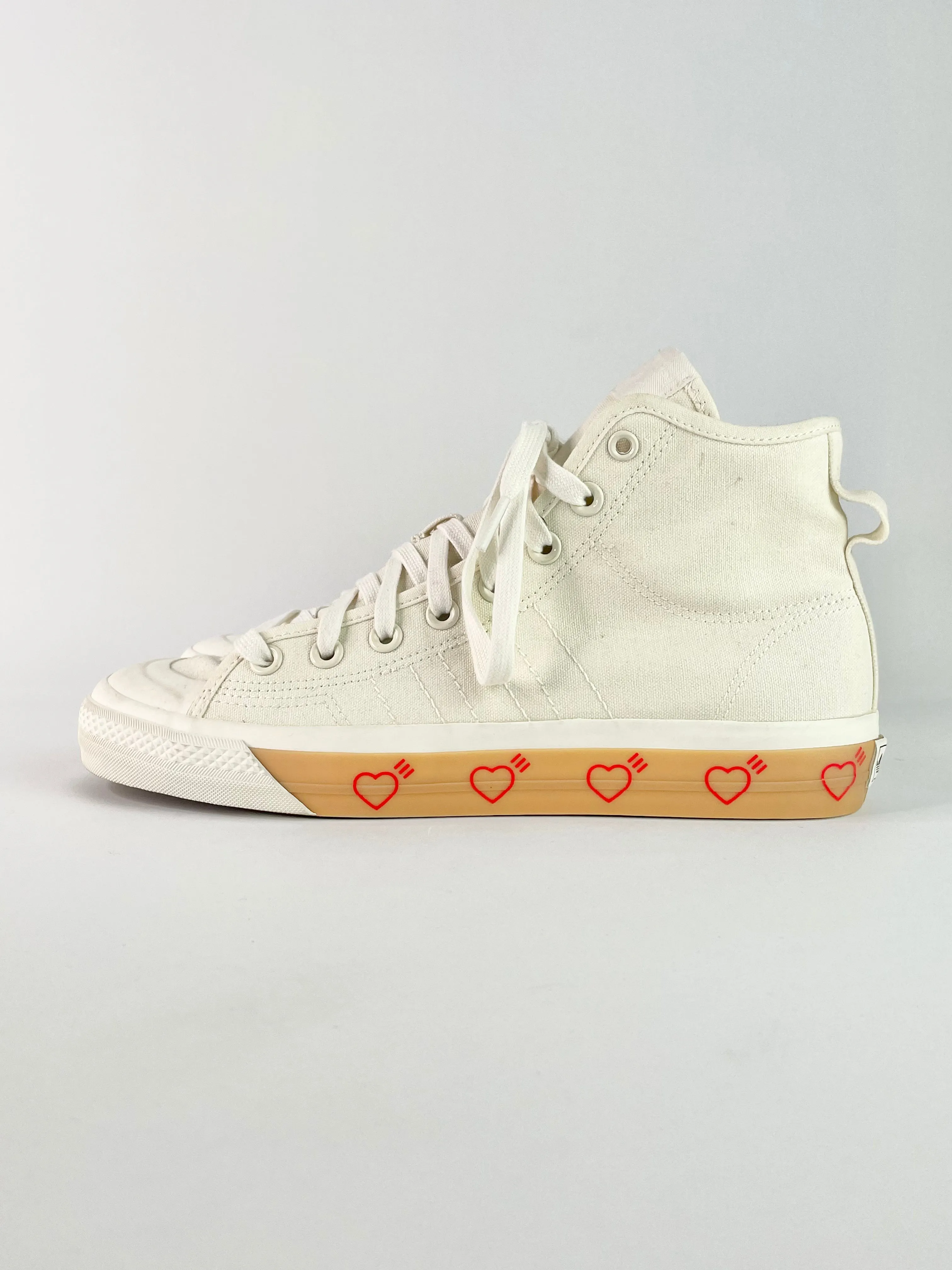 Adidas Nizza x Human Made Off-White High-Top Sneakers - EU41.5