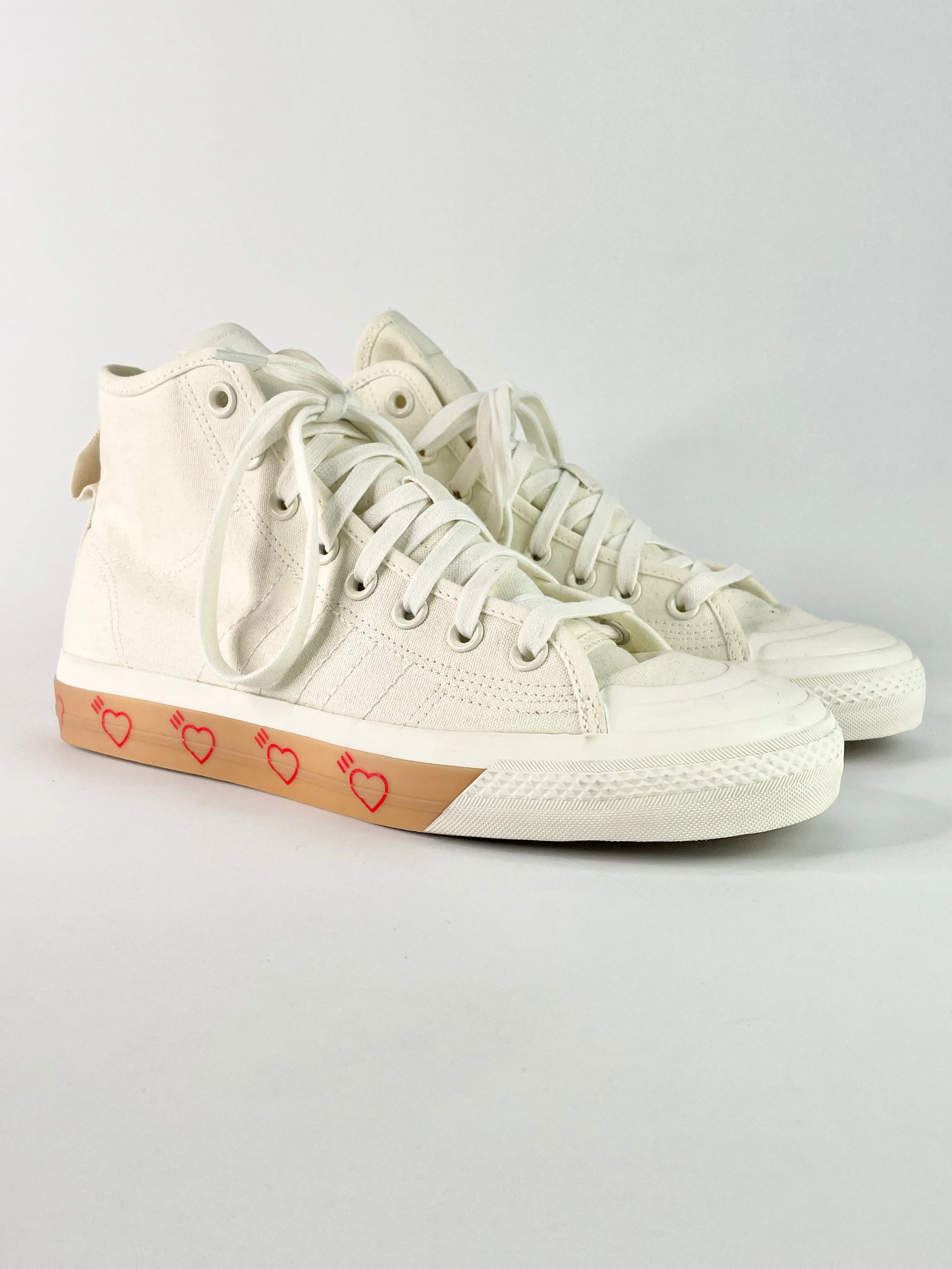 Adidas Nizza x Human Made Off-White High-Top Sneakers - EU41.5