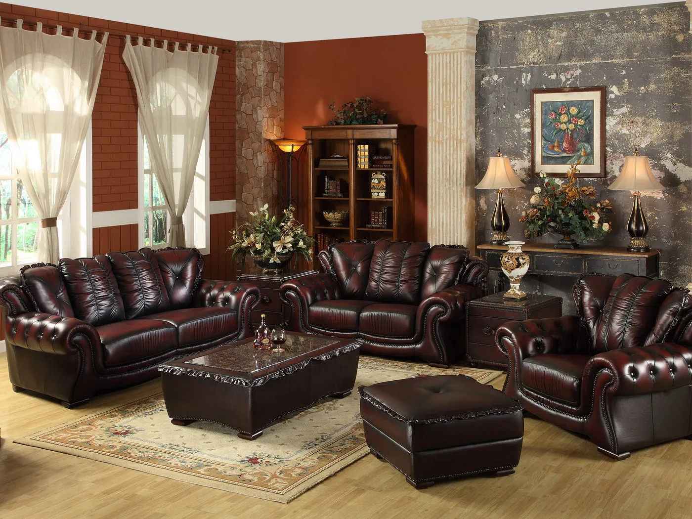BEAULIEU CLASSIC LEATHER SOFA