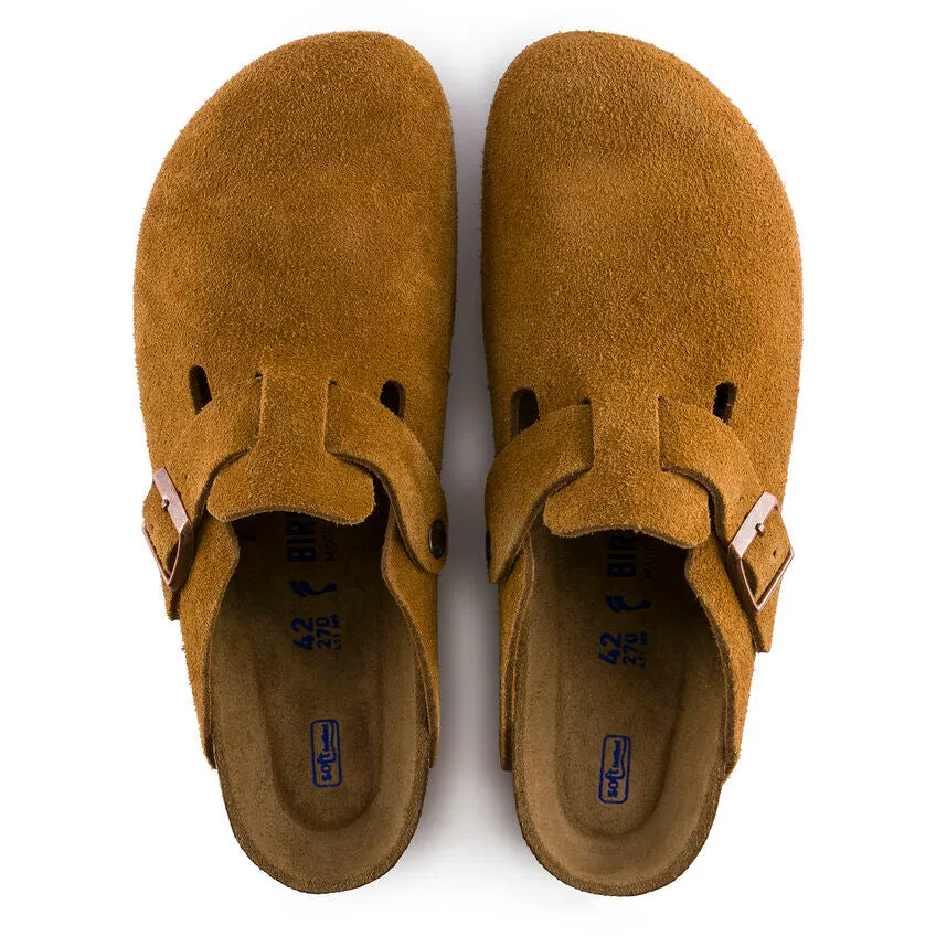 Birkenstock Boston Mink Suede Soft Footbed