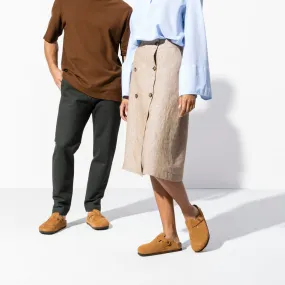 Birkenstock Boston Mink Suede Soft Footbed