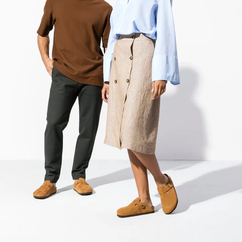 Birkenstock Boston Mink Suede Soft Footbed