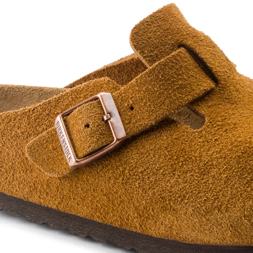 Birkenstock Boston Mink Suede Soft Footbed