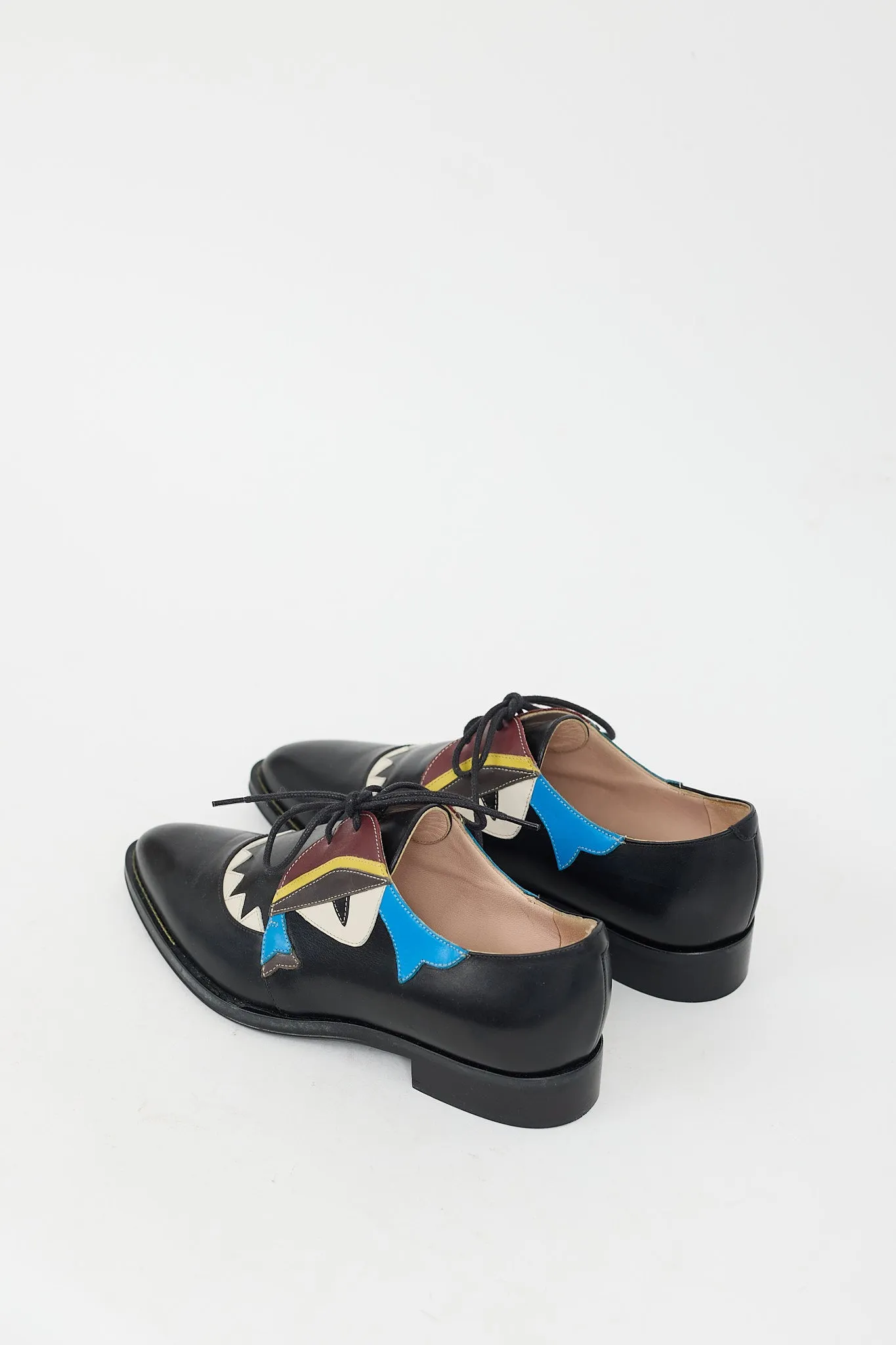 Black & Multi Leather Monster Eye Oxford
