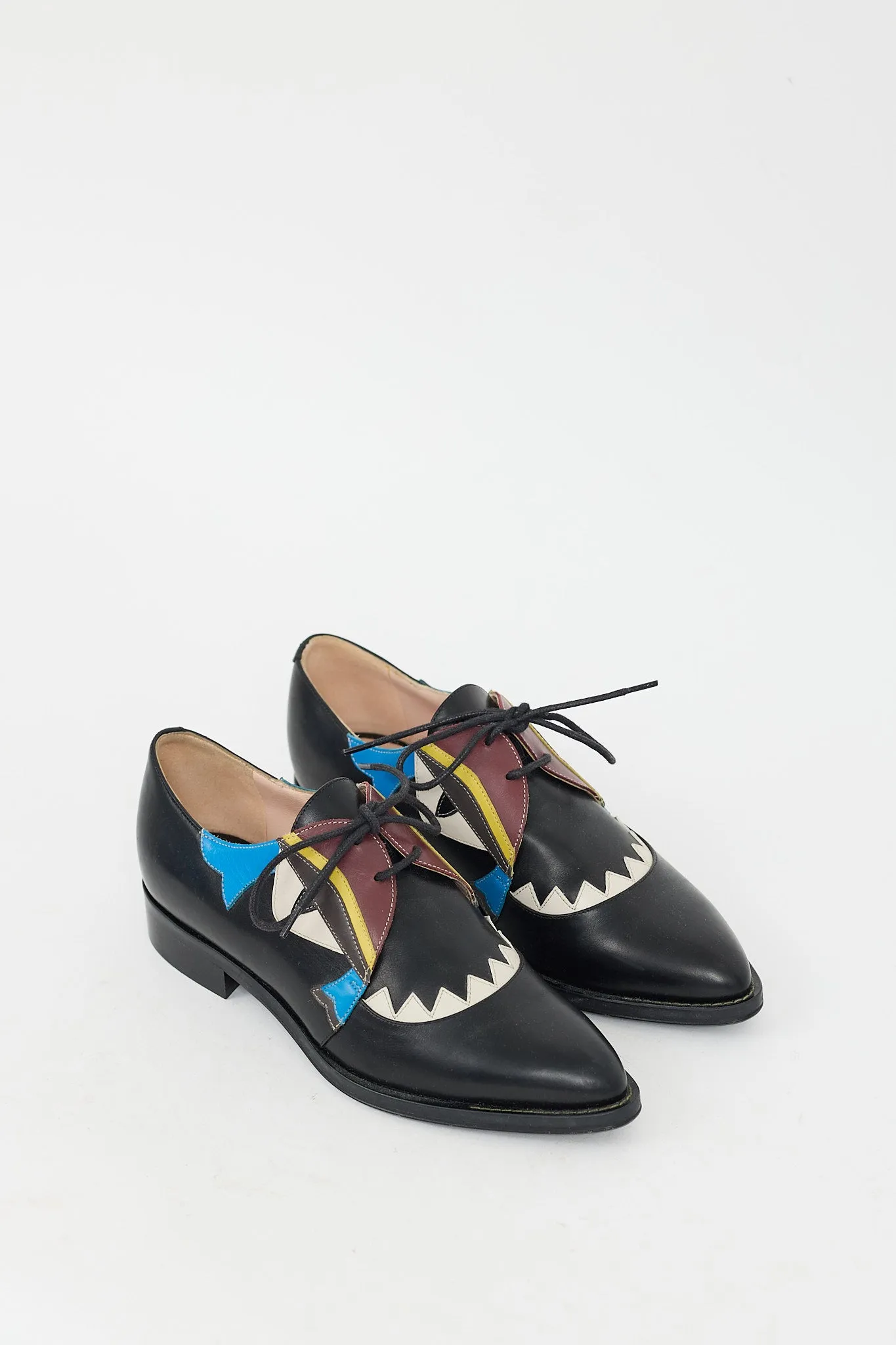 Black & Multi Leather Monster Eye Oxford