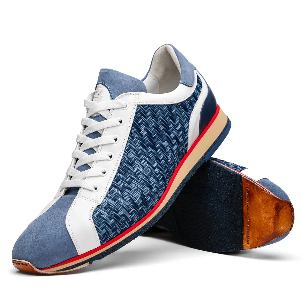 BLU RIPI Calfskin Hand-Woven Sneaker – Blue