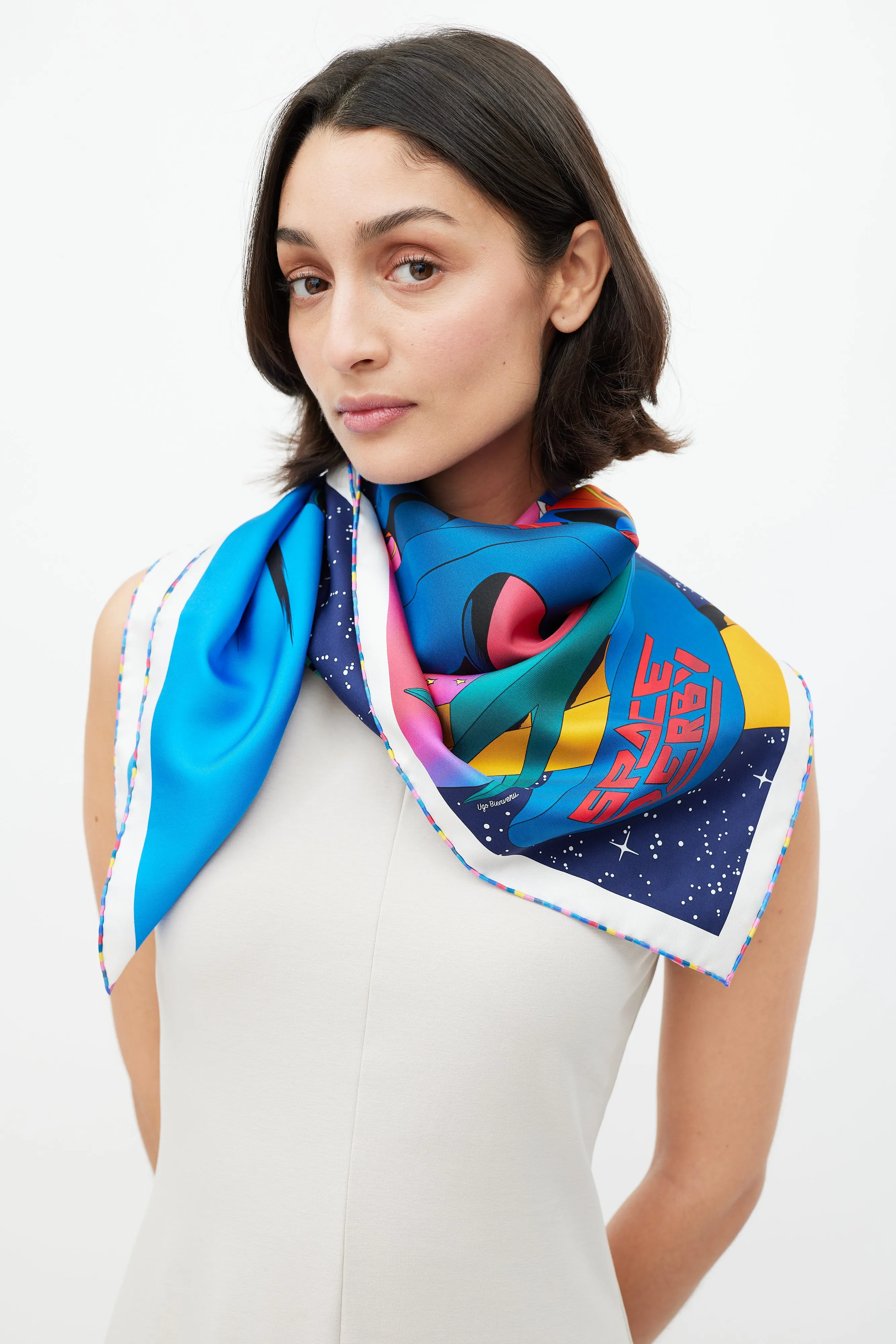 Blue & Multicolour Space Derby 90 Scarf