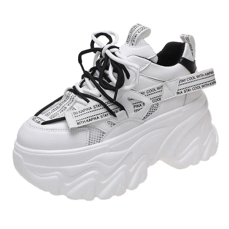 Casual Color Collision Breathable Heightened Thick Bottom Running Shoes Wholesale Women'S Shoes