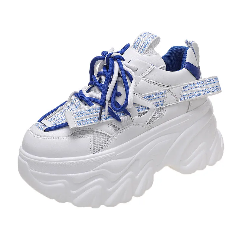 Casual Color Collision Breathable Heightened Thick Bottom Running Shoes Wholesale Women'S Shoes