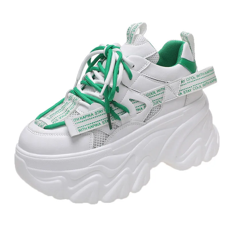 Casual Color Collision Breathable Heightened Thick Bottom Running Shoes Wholesale Women'S Shoes