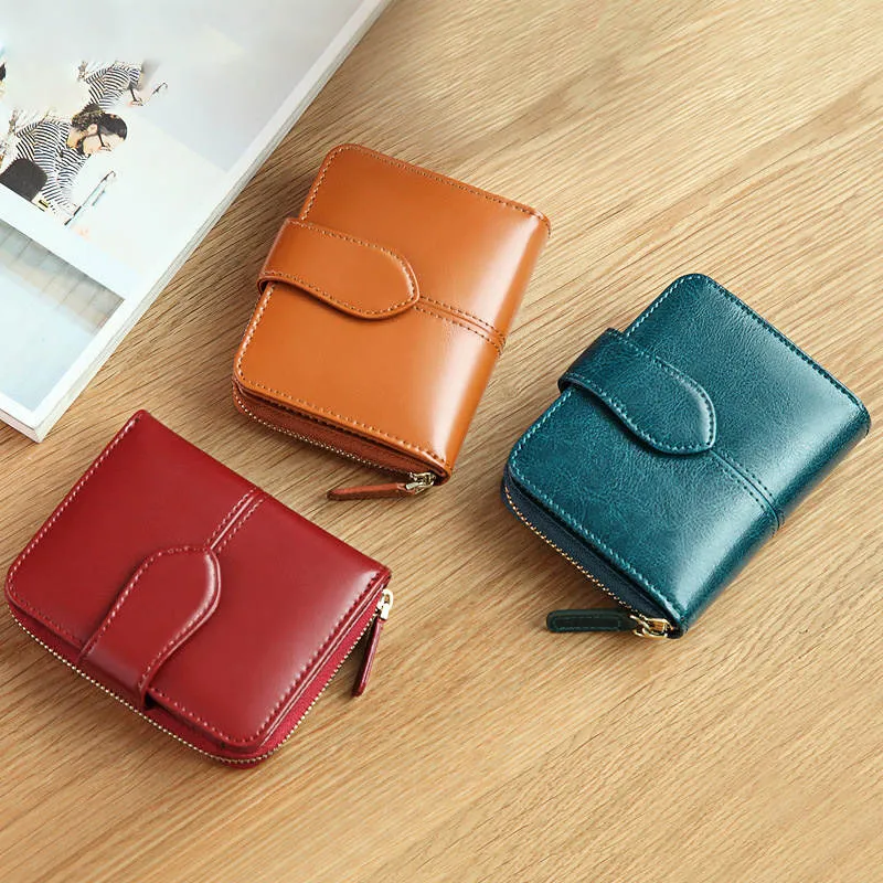 Genuine Leather Vintage Short Purse