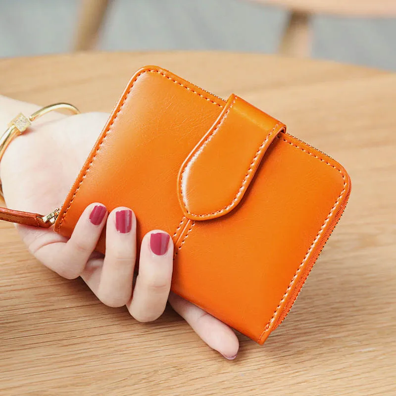 Genuine Leather Vintage Short Purse