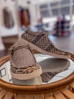 Grey Aztec Canvas Slip On