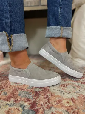 Grey Suede Slip On Sneaker