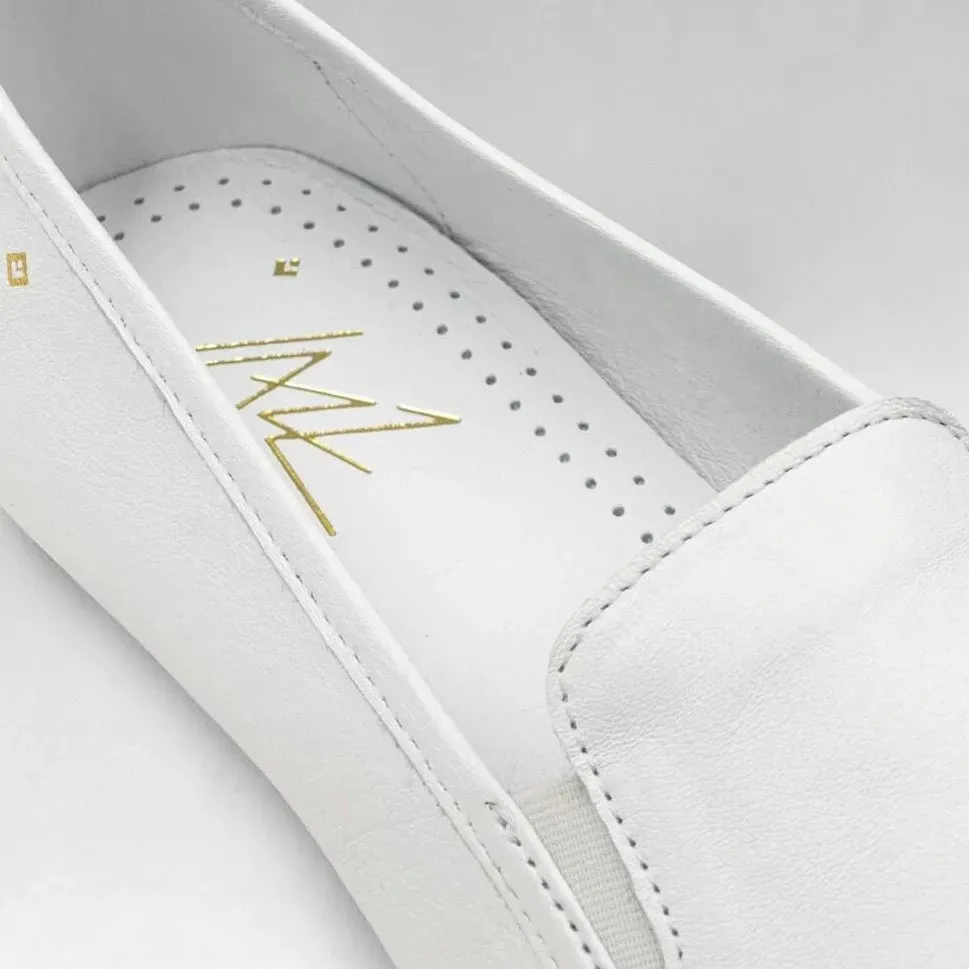 Jazz Leather Slip On: White