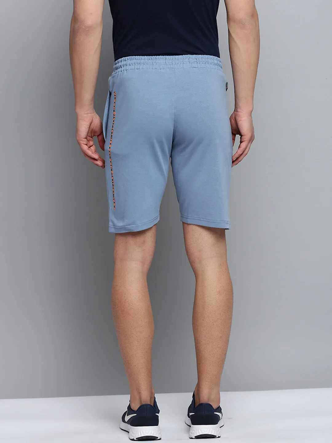Men Blue Solid Casual Shorts