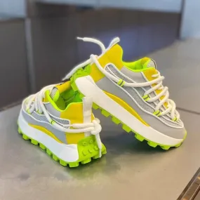Mesh breathable dad shoes 2024 latest versatile casual sports shoes with thick soles and elevated height for men's running shoes