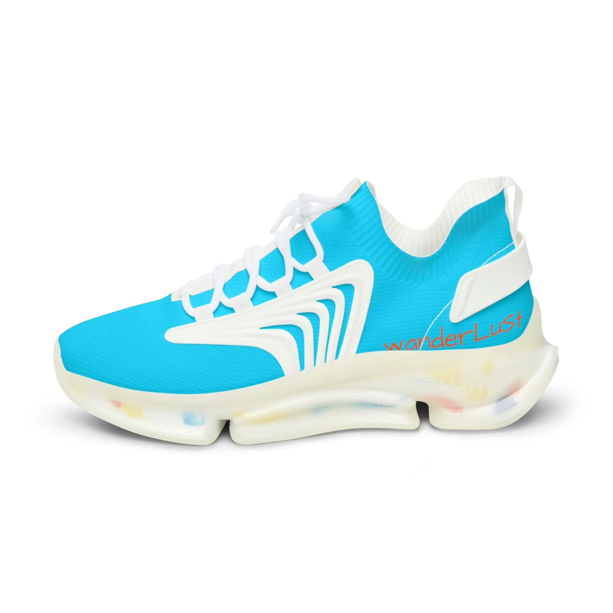 Neon Blue UV Glow Men's Women's Mesh Sneakers