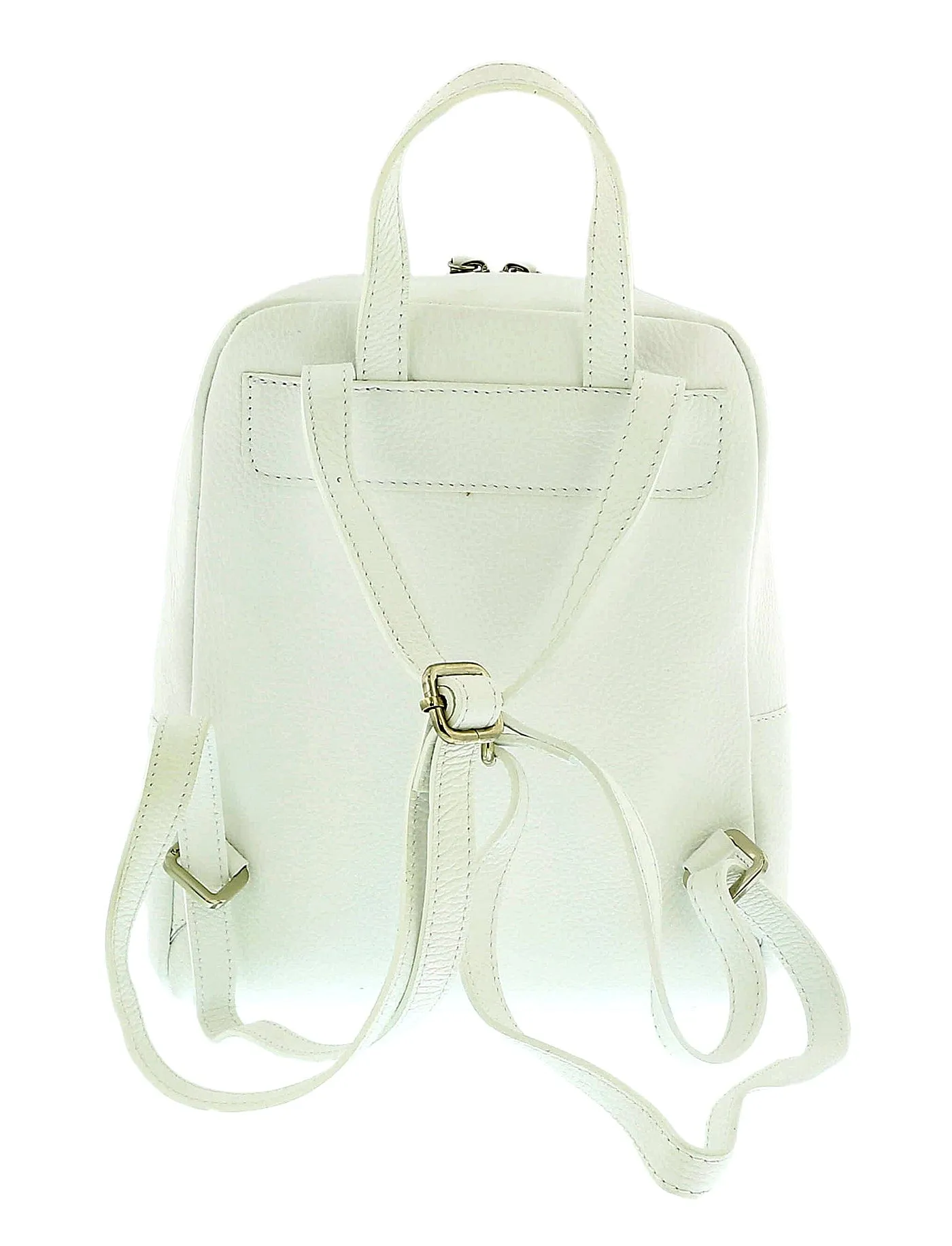 Pierre Cardin White Leather Classic Medium Fashion Backpack