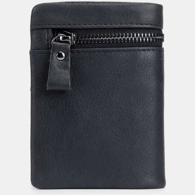 RFID Multifunctional Genuine Leather Bifold Wallet