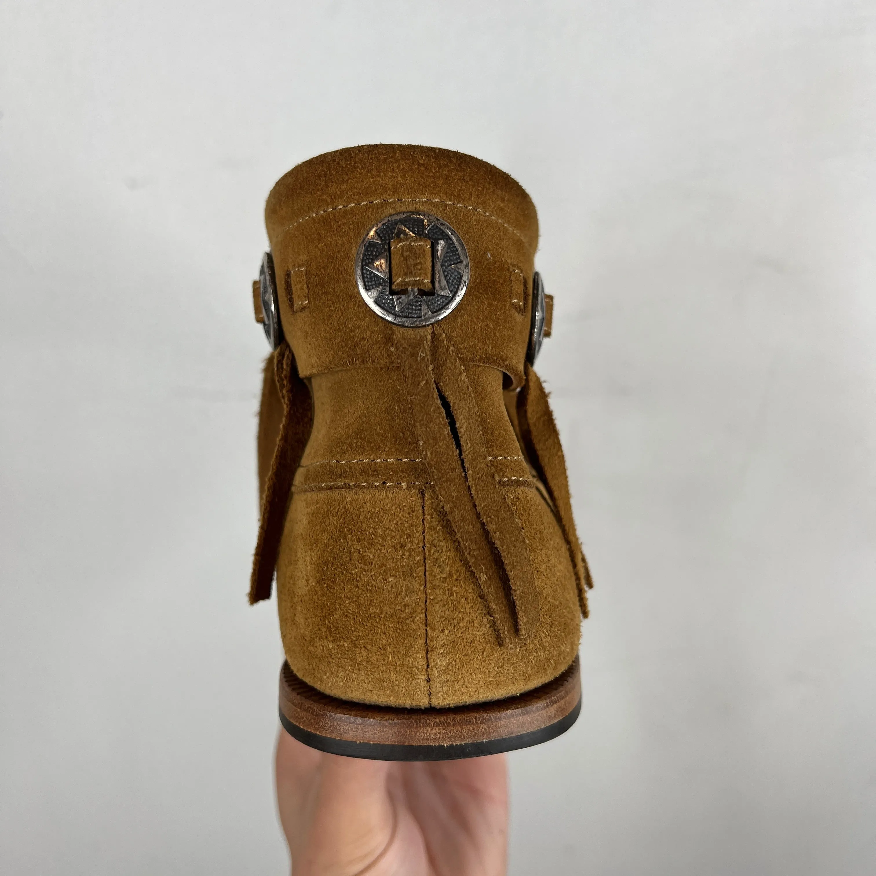 Saint Laurent Suede Concho Moccasin Boots