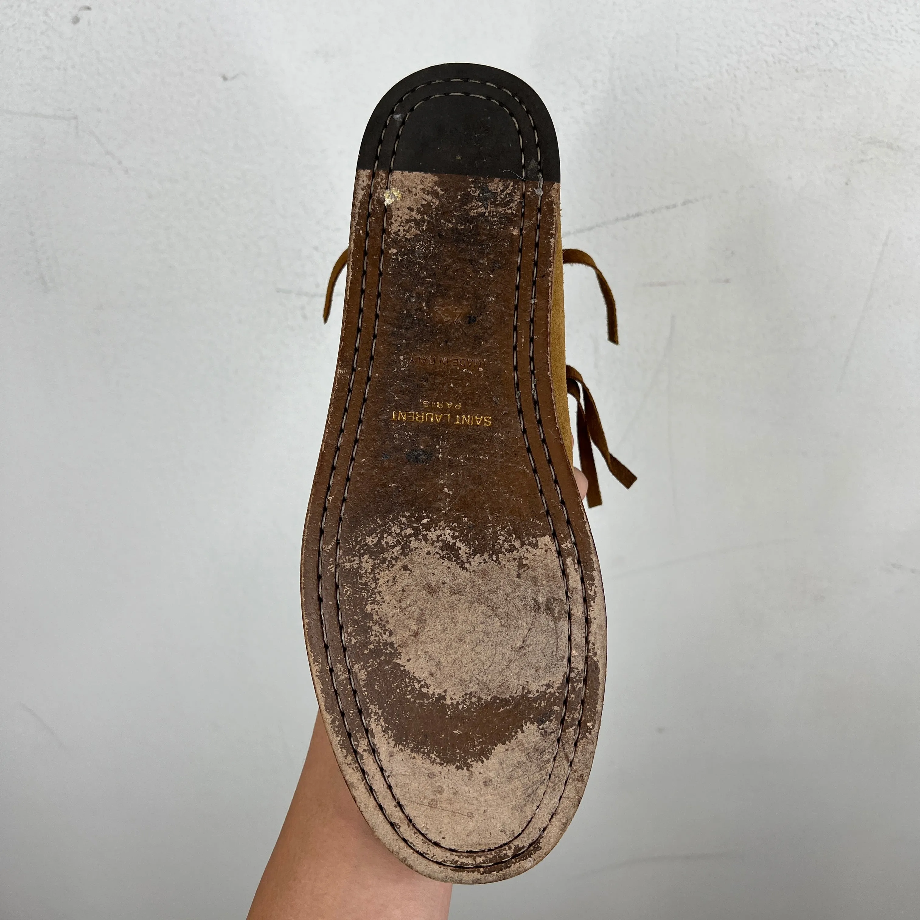 Saint Laurent Suede Concho Moccasin Boots