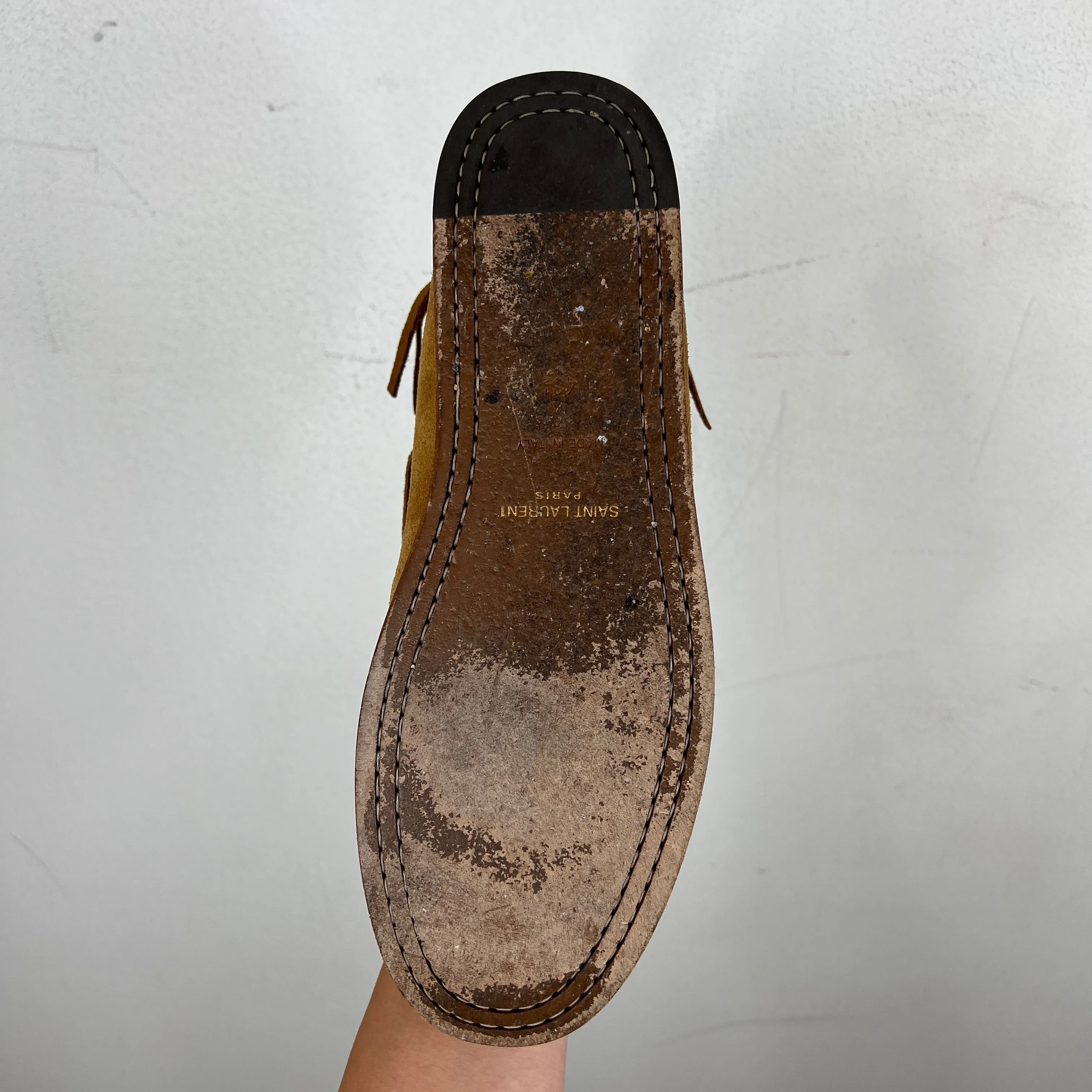 Saint Laurent Suede Concho Moccasin Boots