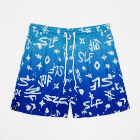 SLF Bluish Blue Color Clash Shorts - 7"