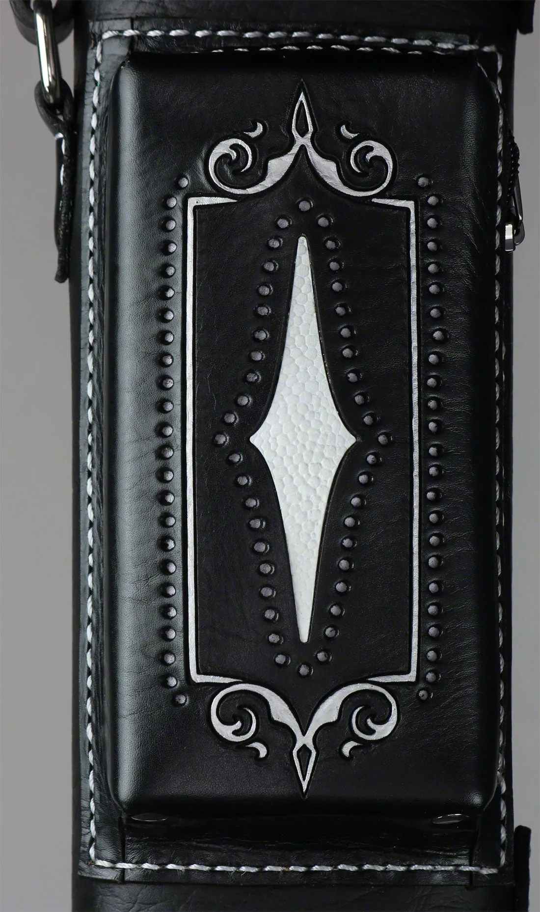 Volturi Custom Brogue Black 4x8 Hard Pool Cue Case - VCBS4X8BLKBLK
