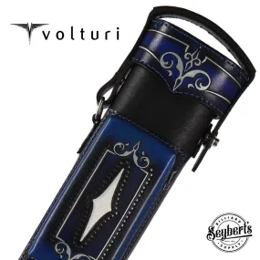 Volturi Custom Brogue Blue 4x8 Hard Pool Cue Case - VCBS4X8BLBLK