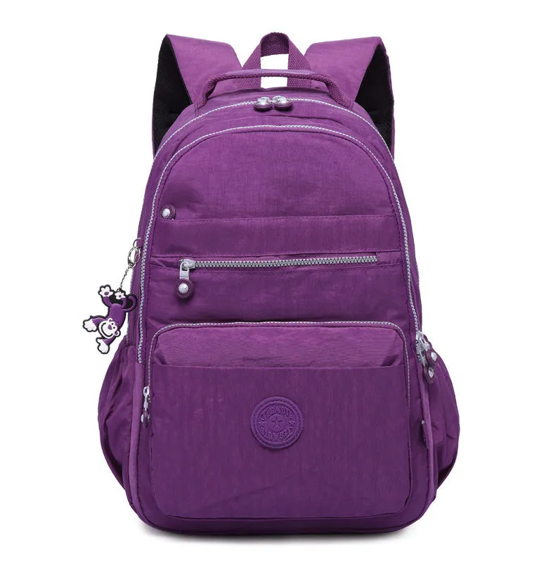 Women Waterproof Nylon Backpack Lightweight Sports Travel Daypack Packback Multi-Color Optionals